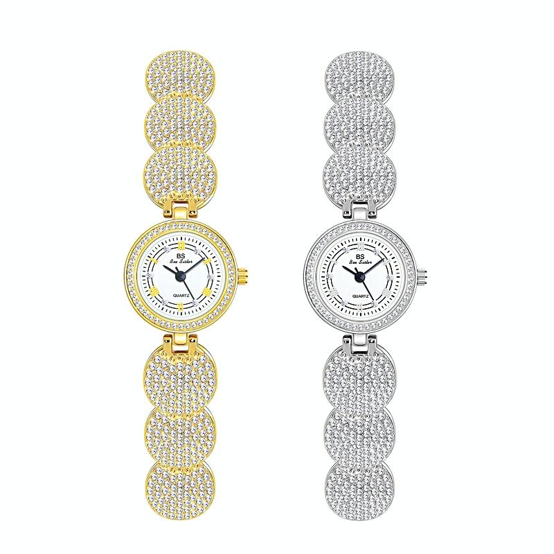 Diamond-inlaid Women Chain Watch - Elegant Accessory - Silver 4