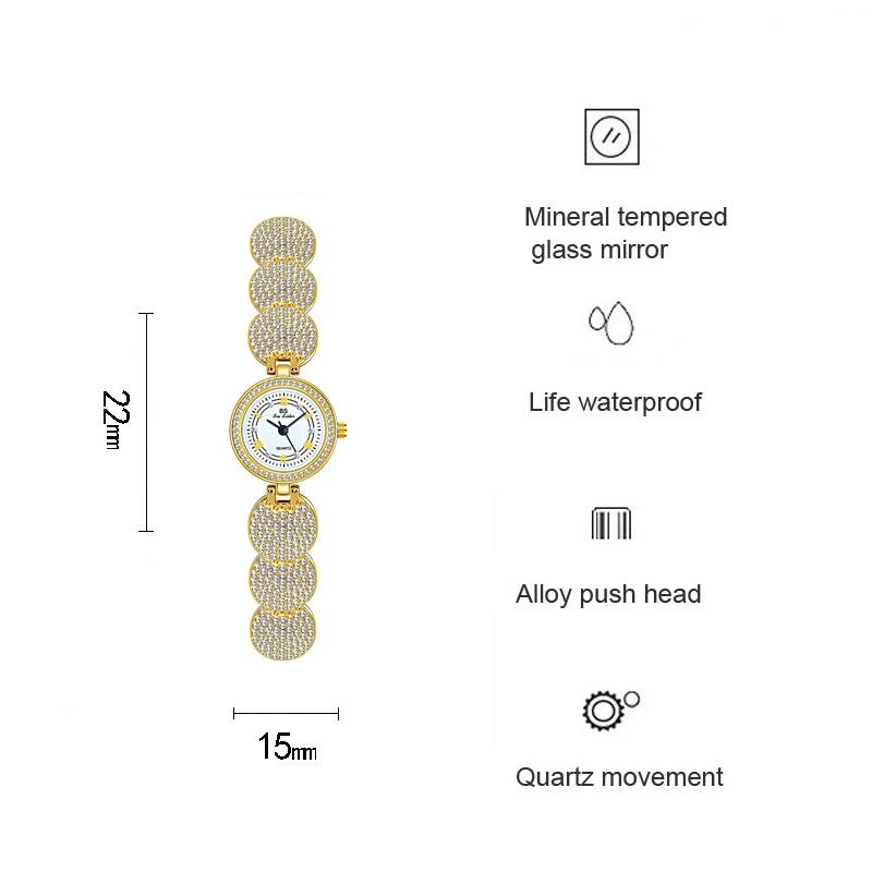 Diamond-inlaid Women Chain Watch - Elegant Accessory - Silver 5