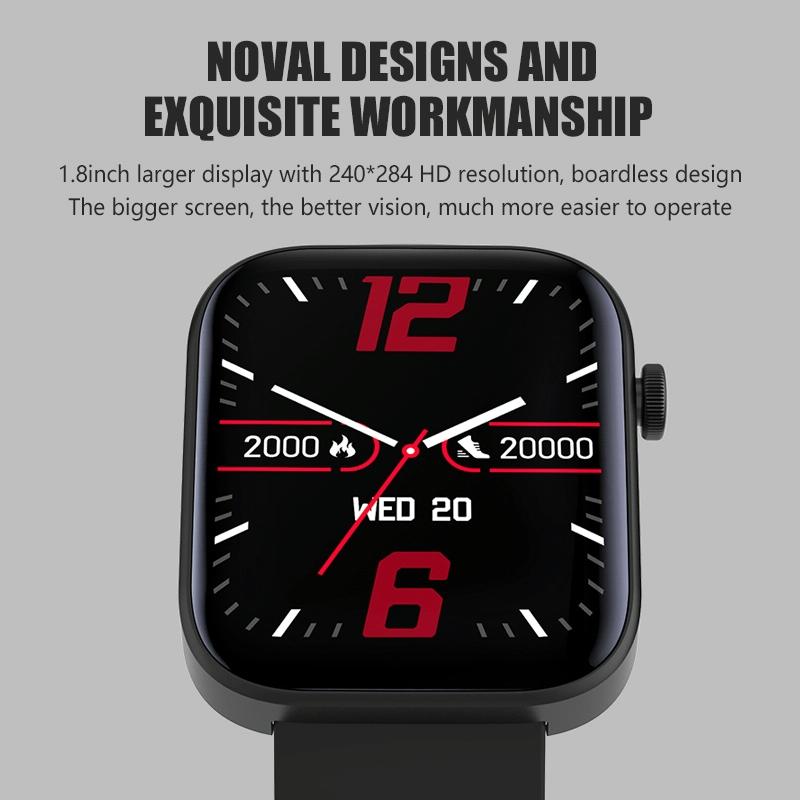1.8 Inch Tft Screen Bluetooth Smart Watch Support Heart Rate Monitoring & 100+ Sports Modes - Red Blue 5