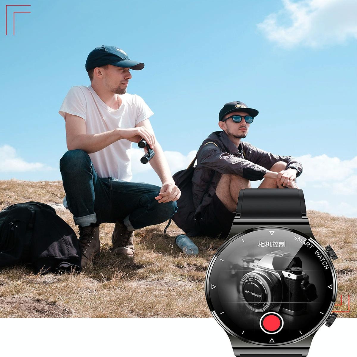 1.32 Inch Heart Rate Sleep Monitoring Smart Watch - Silver Silicone 8