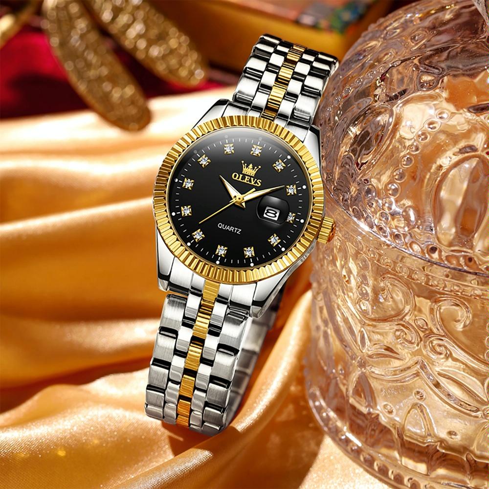 Women Luminous Diamond Quartz Watch - Waterproof - Black 7