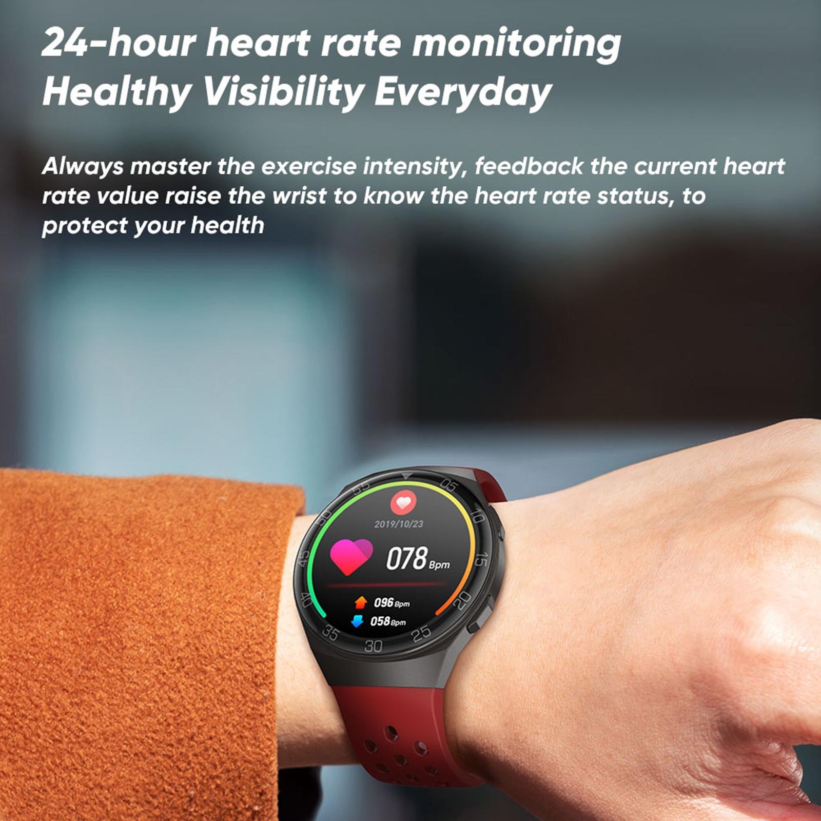 1.28 Inch Ips Screen Bluetooth 5.0 Ip67 Waterproof Smart Watch Support Sleep Monitor / Multi-Sports Mode / Heart Rate Monitor / Blood Pressure Monitoring - Red 7