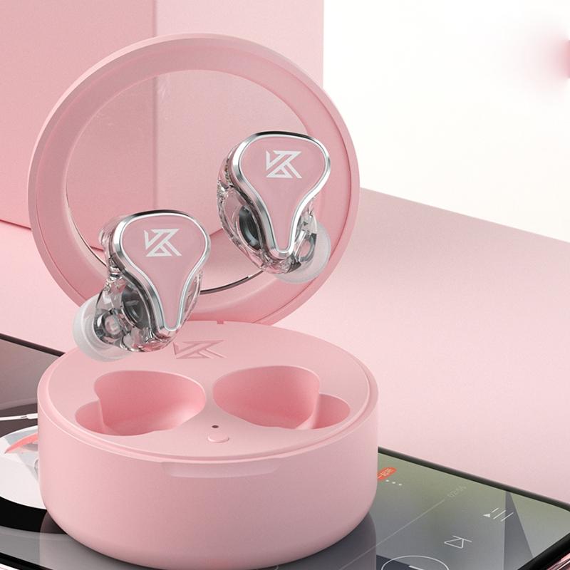 Hybrid Bluetooth 5.2 True Wireless Tws Earphones - Kz Sk10 - Pink 3