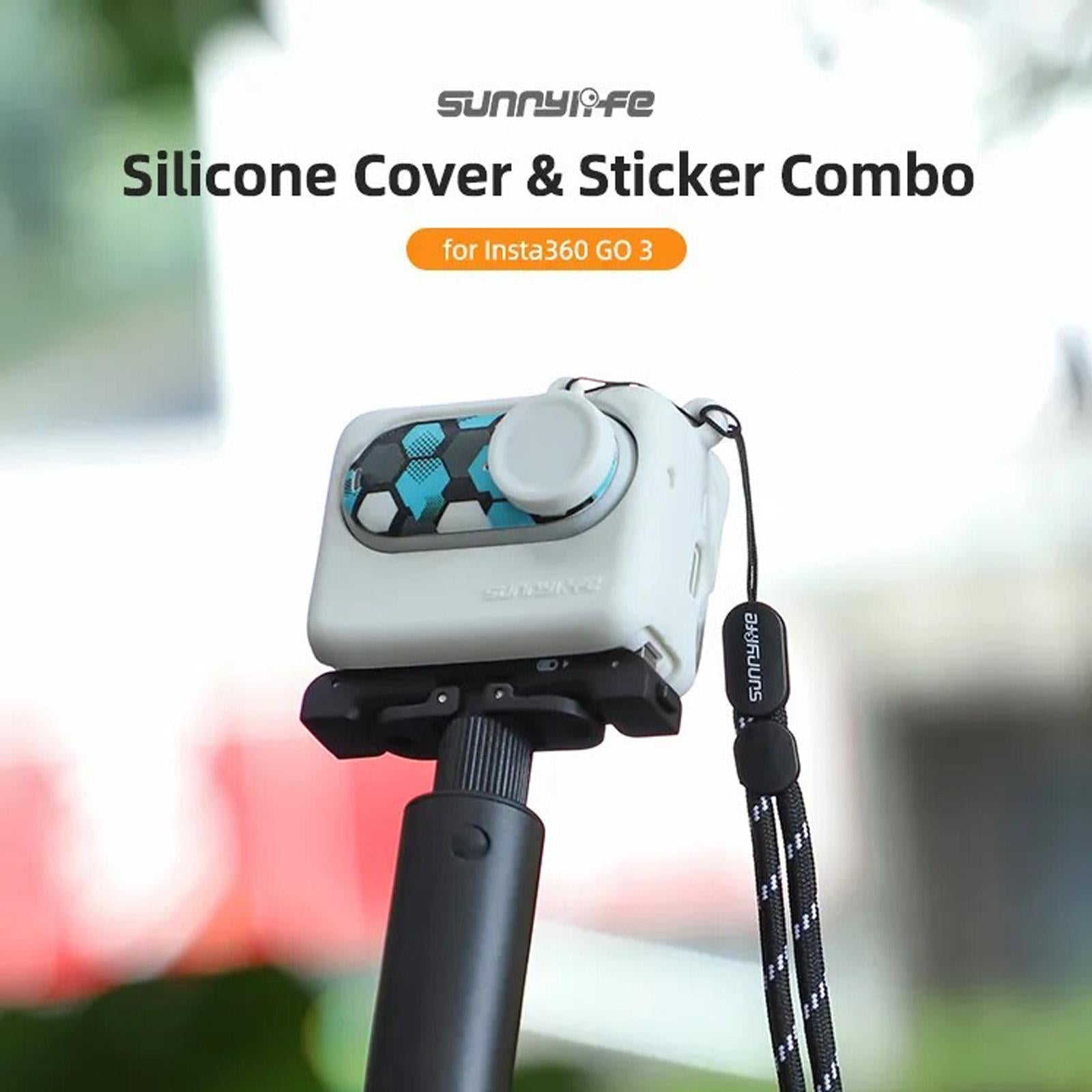 Silicone Case for Insta360 Go 3 with Neck Strap and Skin Wrap - Black 4