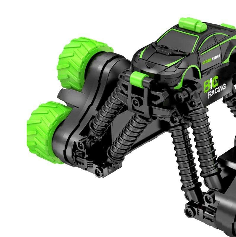 Telescopic Deformation Rc Stunt Car - Off-road Tumbling Climber - Black Green 6