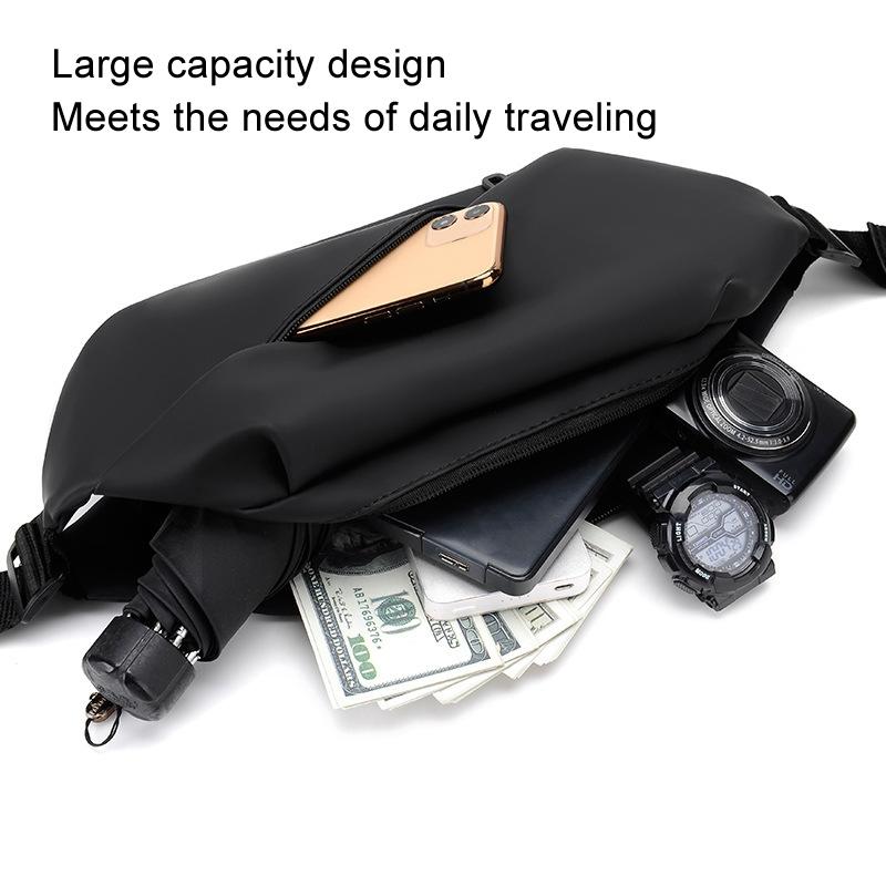 Large Capacity Slanting Cross Shoulder Bag Grey Ideal For Sports & Cell Phone Storage 3