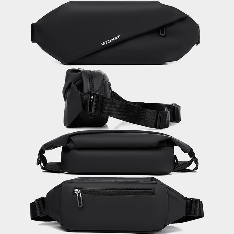 Large Capacity Slanting Cross Shoulder Bag Grey Ideal For Sports & Cell Phone Storage 5