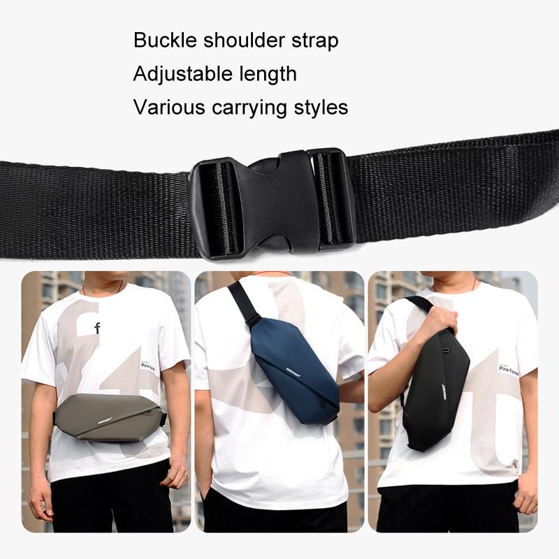 Large Capacity Slanting Cross Shoulder Bag Grey Ideal For Sports & Cell Phone Storage 9