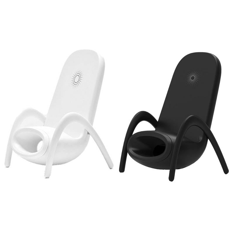 Wireless Charger With Amplifier Chair Shape - Black 3