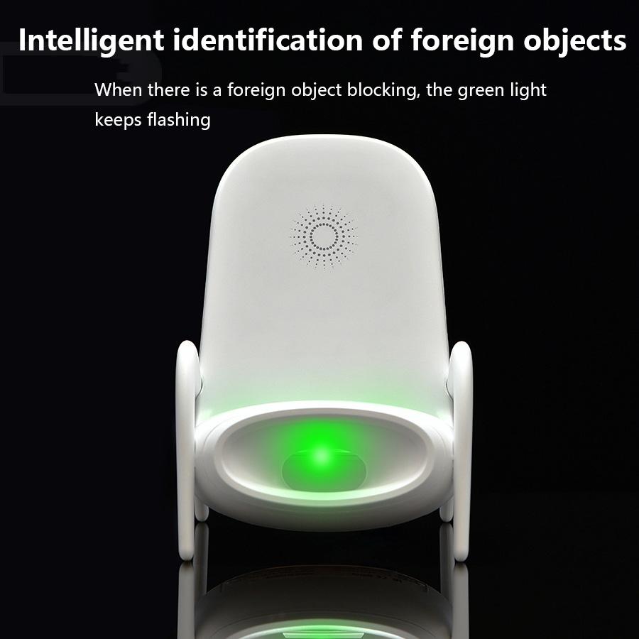 Wireless Charger With Amplifier Chair Shape - Black 7