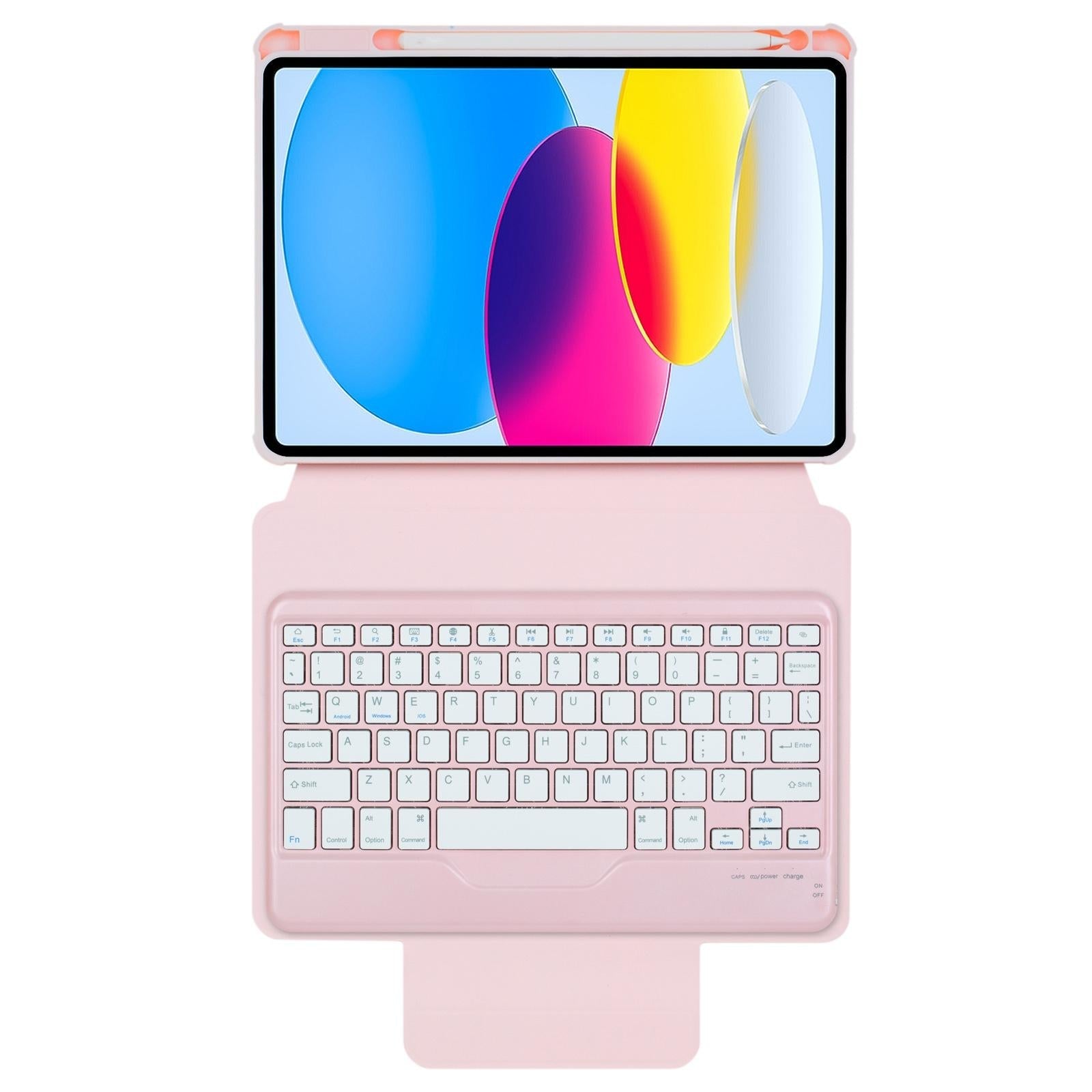 360 Rotation Bluetooth Keyboard Leather Case For Ipad 10.9 2022 - Pink 12