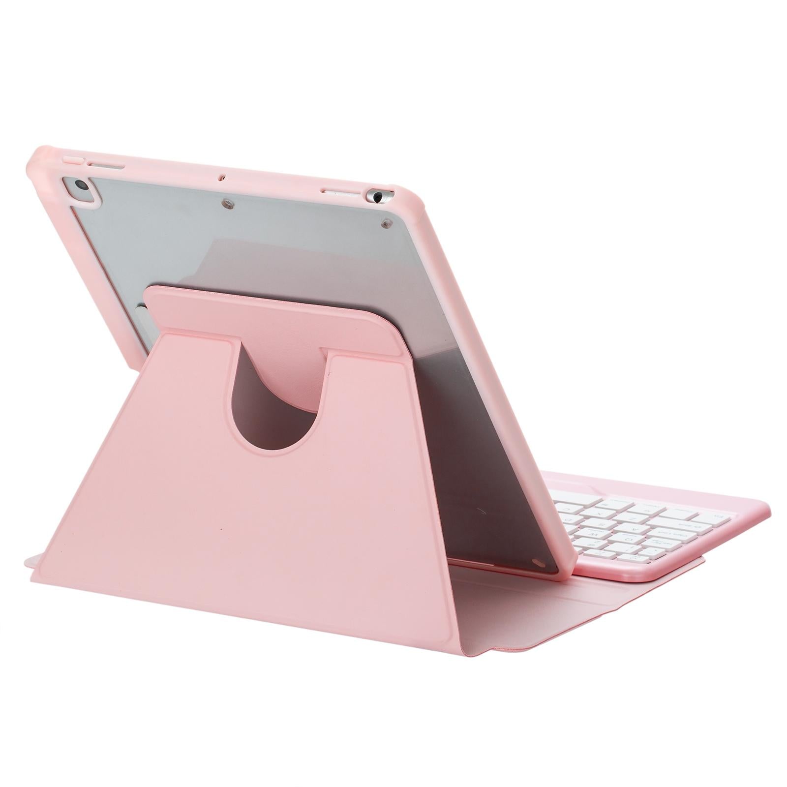 360 Rotation Bluetooth Keyboard Leather Case For Ipad 10.9 2022 - Pink 14