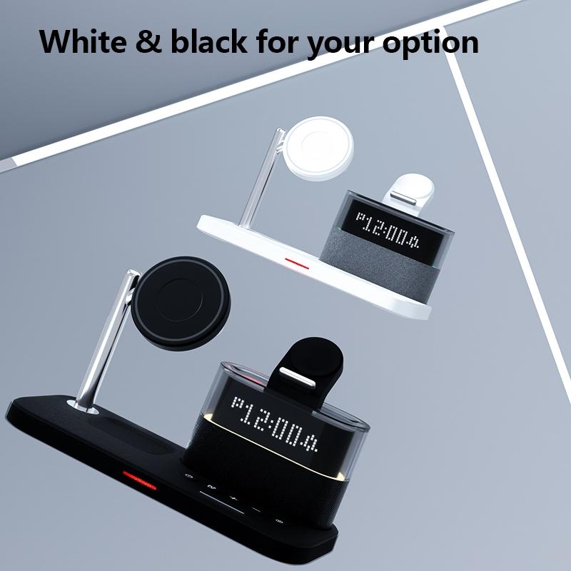 15W Wireless Charger Clock Lamp Multifunctional - White 4