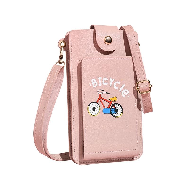 Printed Mini Shoulder Bag With Card Holder - Purple 9