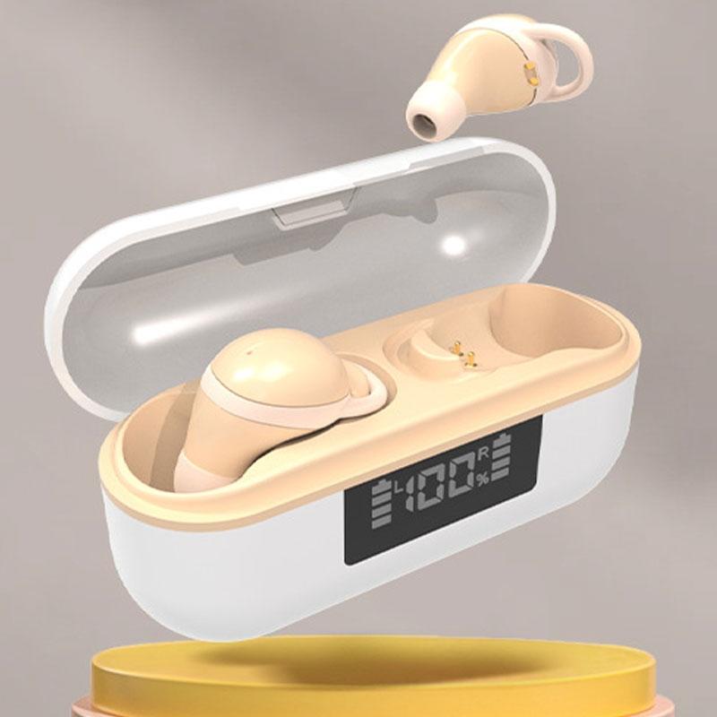 Wireless Noise-cancelling Earbuds with Digital Display and Charging Case - Pink 8