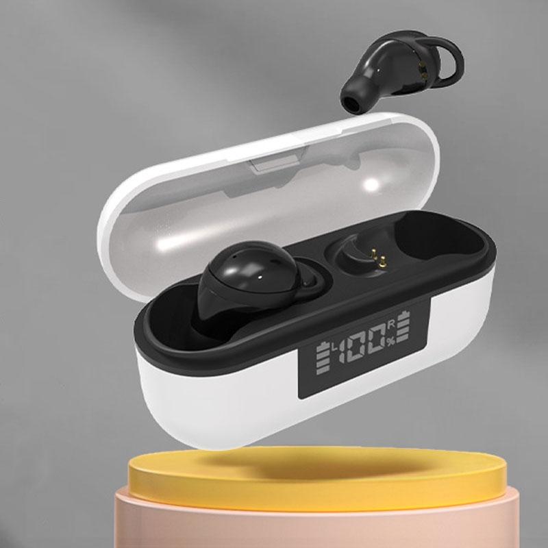 Wireless Noise-cancelling Earbuds with Digital Display and Charging Case - Pink 9