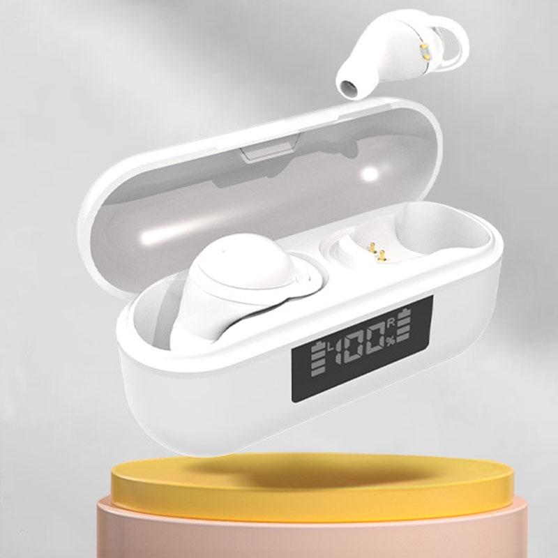 Wireless Noise-cancelling Earbuds with Digital Display and Charging Case - Pink 10
