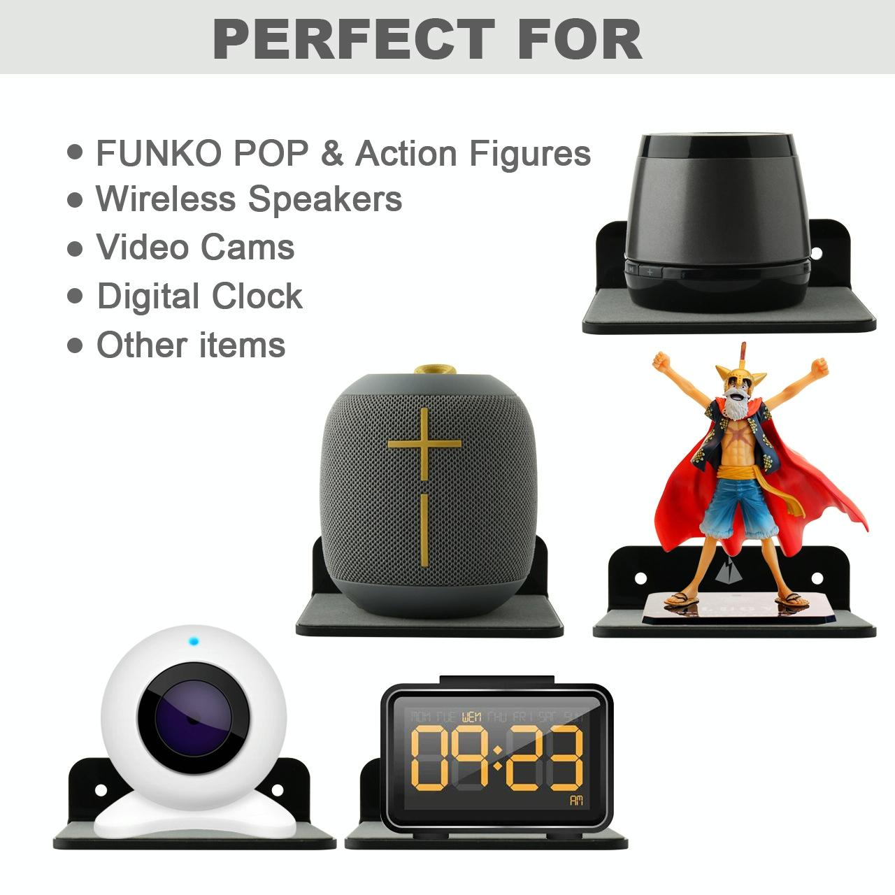 Wall-mounted Bluetooth Speaker Bracket with Phone Charging - Black 4