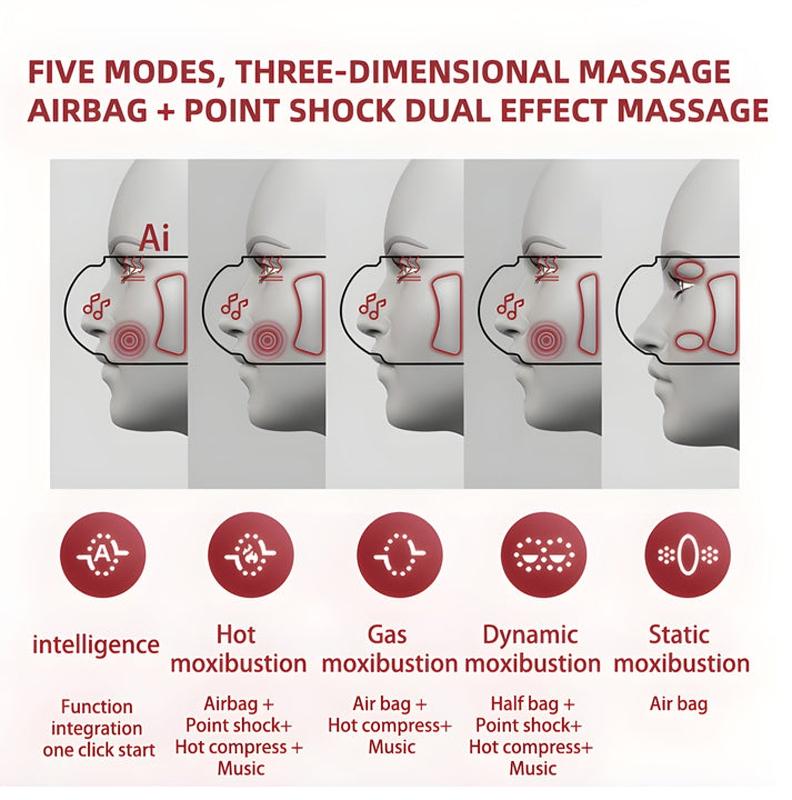 Adjustable Eye Massager With Hot Compress Black - Pink 6