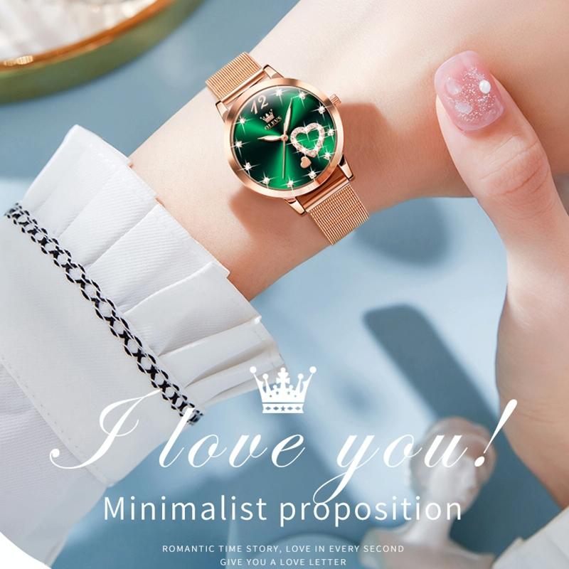 Waterproof Heart-shaped Women Quartz Watch - Rose Gold 7