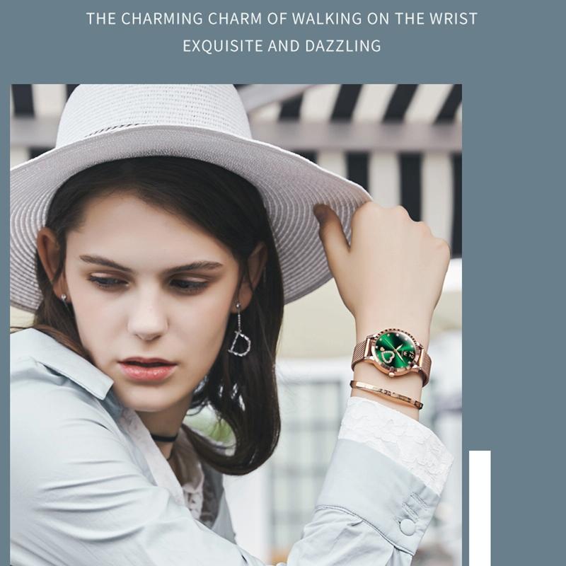 Waterproof Heart-shaped Women Quartz Watch - Rose Gold 10