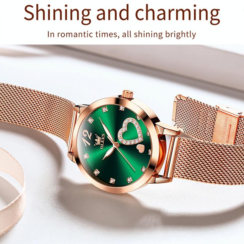 Waterproof Heart-shaped Women Quartz Watch - Rose Gold 11