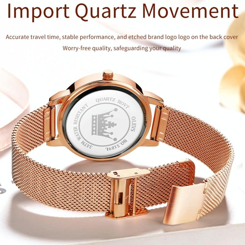 Waterproof Heart-shaped Women Quartz Watch - Rose Gold 13