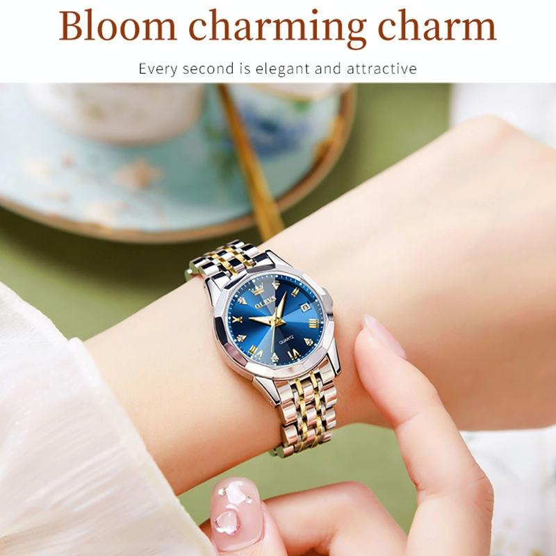 Waterproof Quartz Watch with Butterfly Buckle for Women - Blue 8