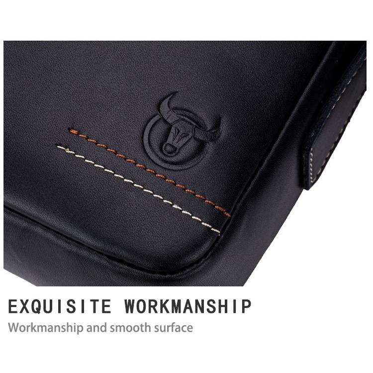 Men Leather Shoulder Bag Casual Mini Diagonal - Brown 6