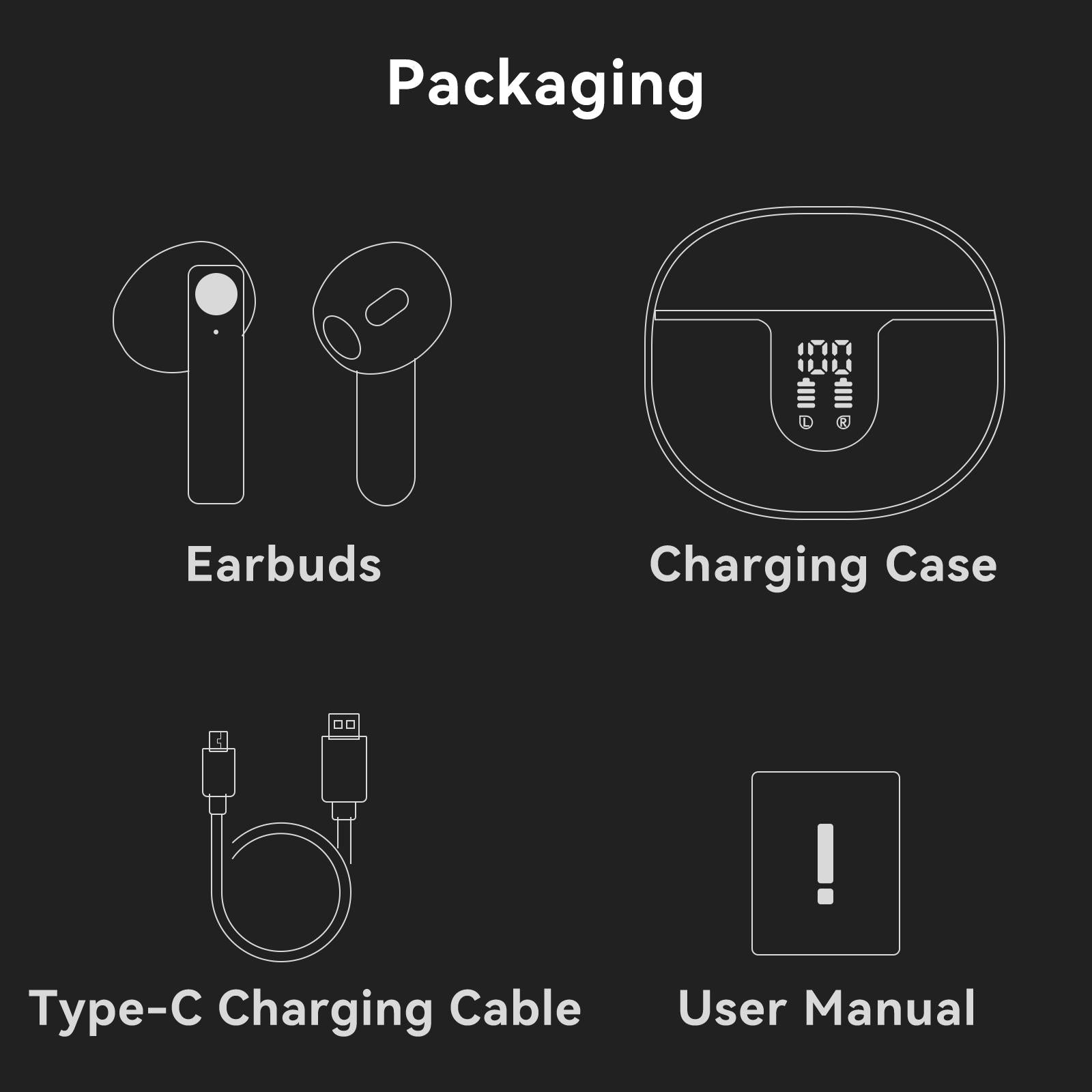 True Wireless Stereo Bluetooth Earphones - S61 - Black 13