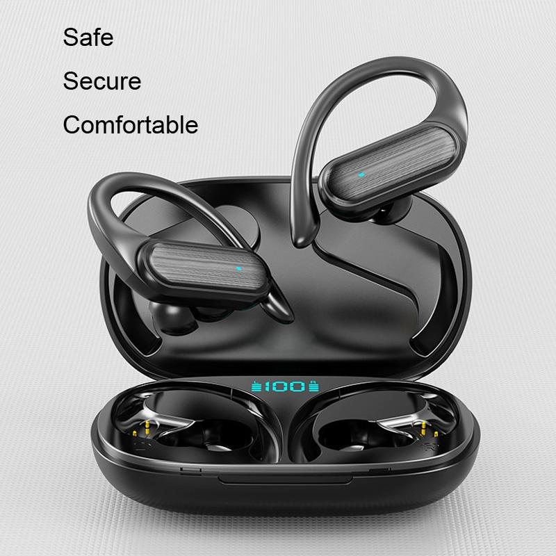 Wireless Noise-cancelling Bluetooth Earbuds with Led Display - Blue 4