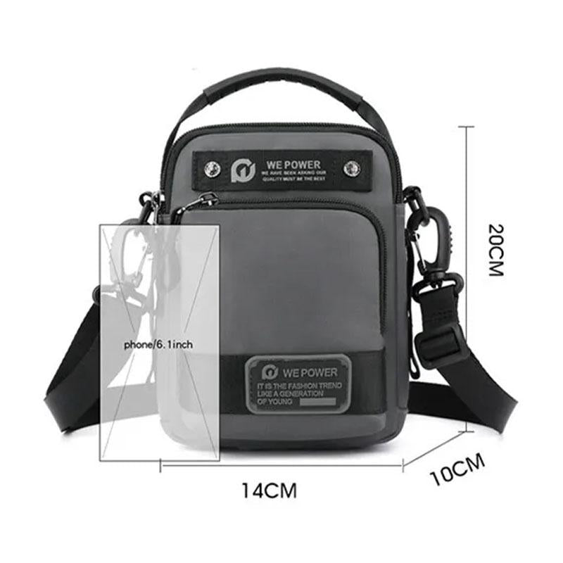 Waterproof Men Shoulder Bag Versatile Outdoor Crossbody For Travel & Everyday Use - Grey 6