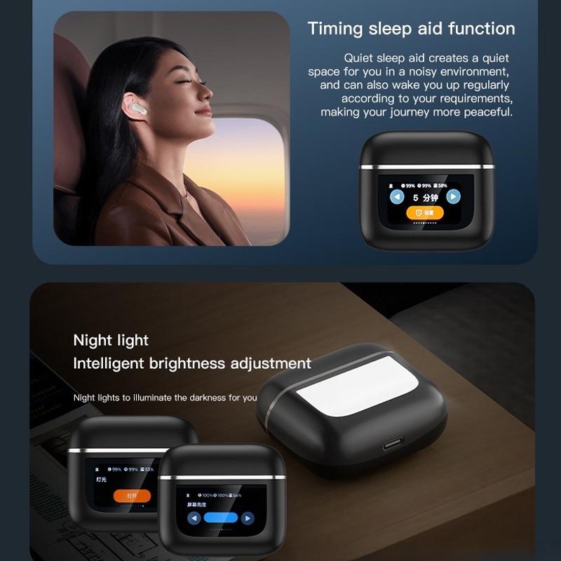 Wireless Anc Bluetooth Earphones with Touch Screen and Active Noise Reduction - Black 5