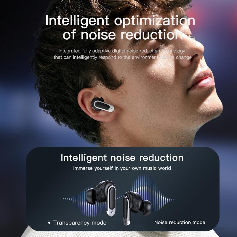 Wireless Anc Bluetooth Earphones with Touch Screen and Active Noise Reduction - Black 7