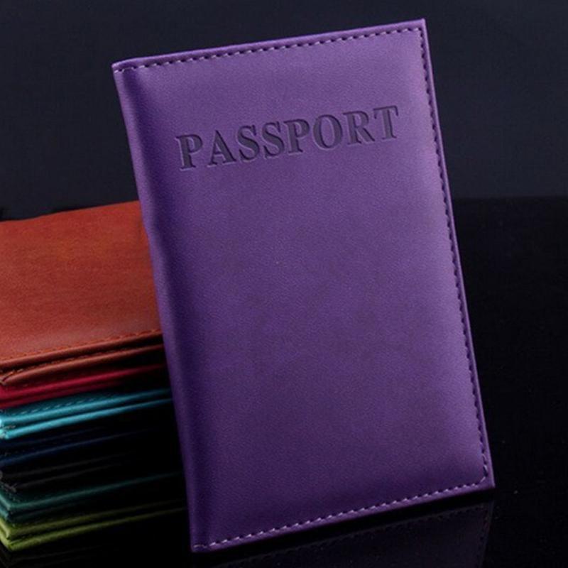 Travel Passport Cover Faux Leather Holder - Black 7