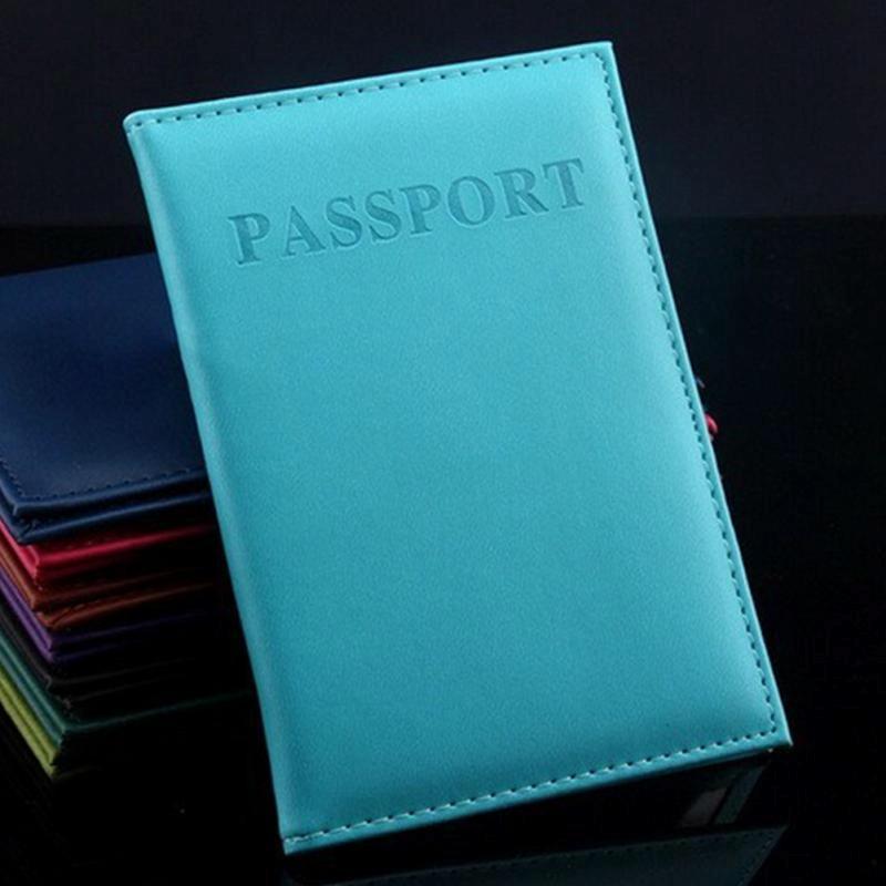 Travel Passport Cover Faux Leather Holder - Black 11
