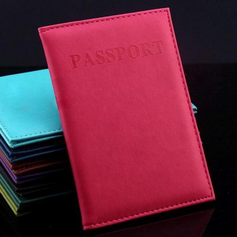 Travel Passport Cover Faux Leather Holder - Black 13
