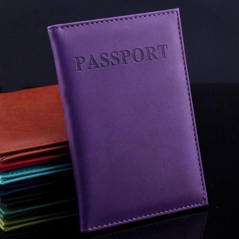 Travel Passport Cover Faux Leather Holder - Black 14