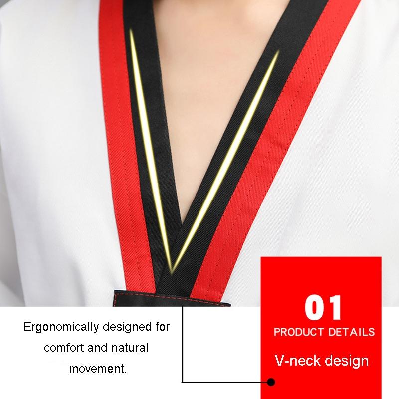 130Cm Cotton Taekwondo Training Uniform For All Ages - White - 130 6