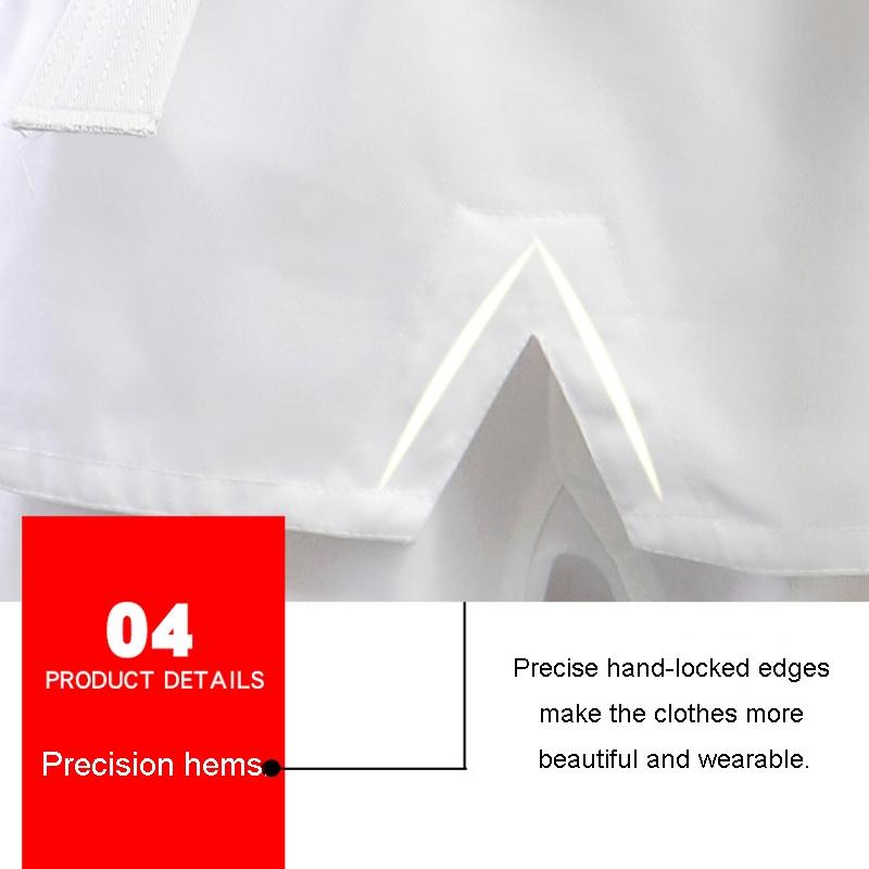 130Cm Cotton Taekwondo Training Uniform For All Ages - White - 130 8