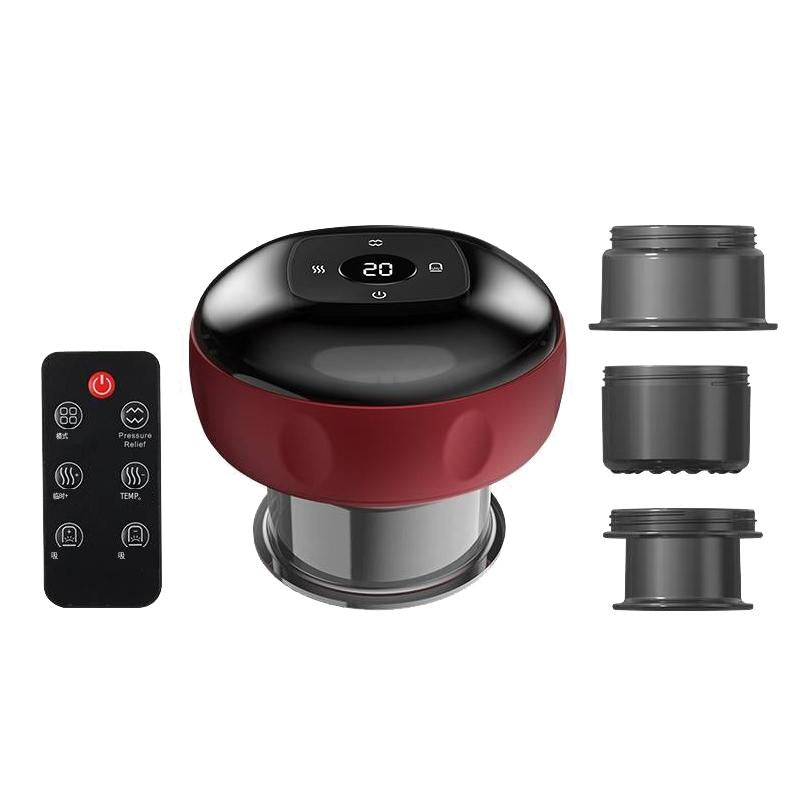 12-Speed Cupping Massager Set With 3 Cups - Red 10