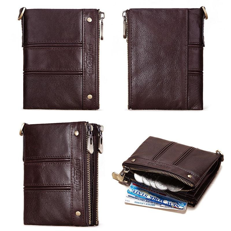 Men Double Zip Rfid Coin Purse - Secure and Stylish 3