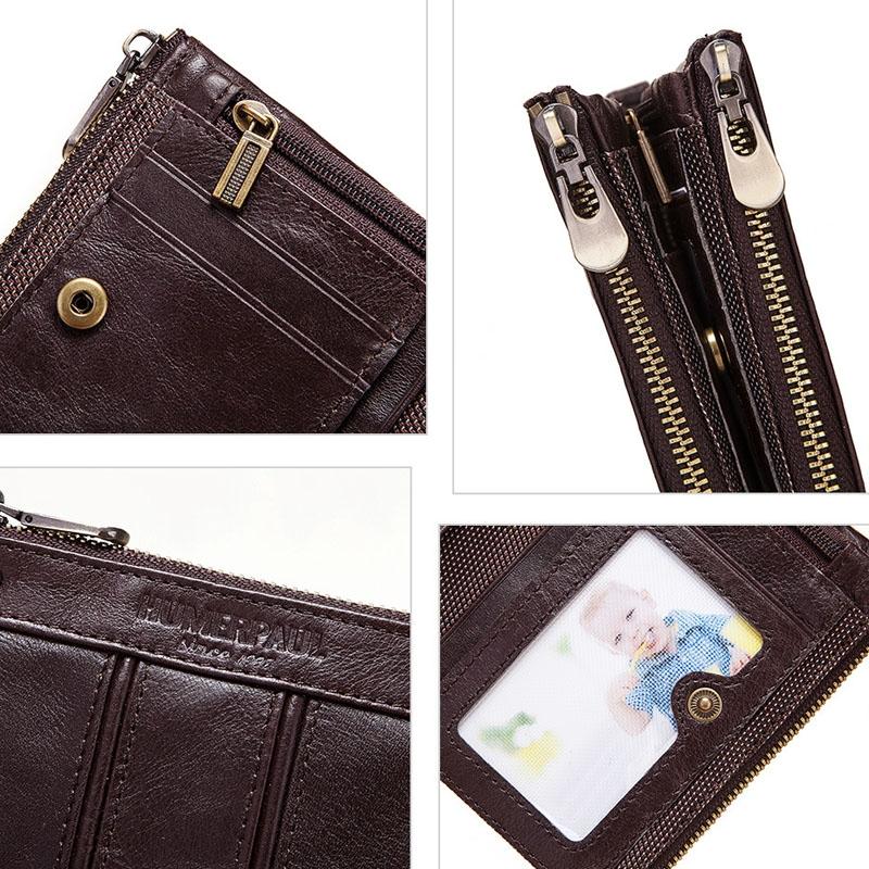 Men Double Zip Rfid Coin Purse - Secure and Stylish 4
