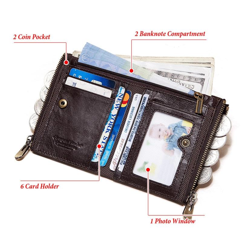 Men Double Zip Rfid Coin Purse - Secure and Stylish 6