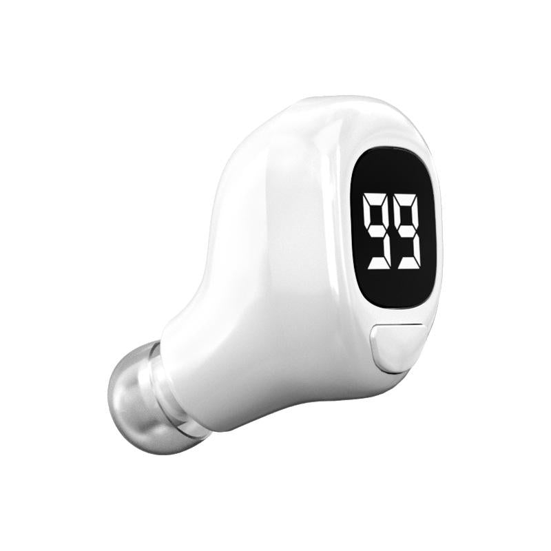Mini Bluetooth Earphone with Digital Display for Business - White 3
