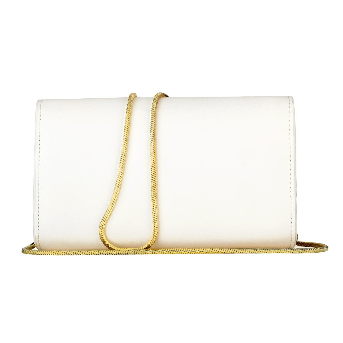 Chic One Shoulder Cowhide Bag For Women - White 11