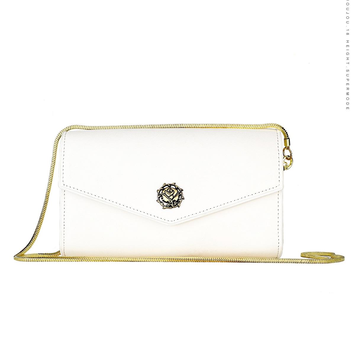 Chic One Shoulder Cowhide Bag For Women - White 12