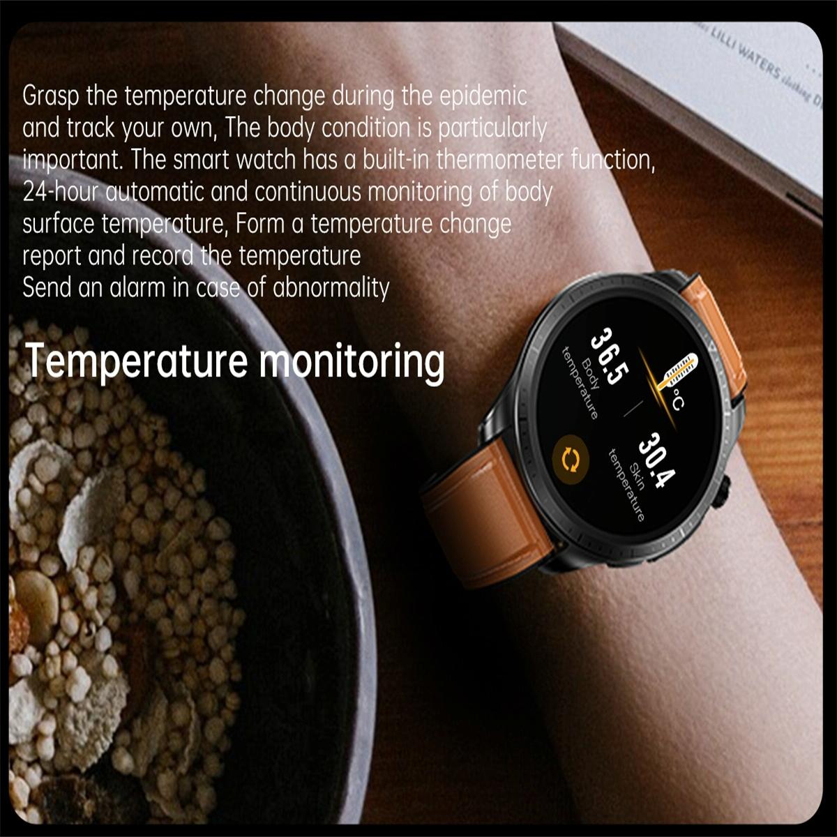 Smart Watch With Heart / Blood Monitoring - Brown 8