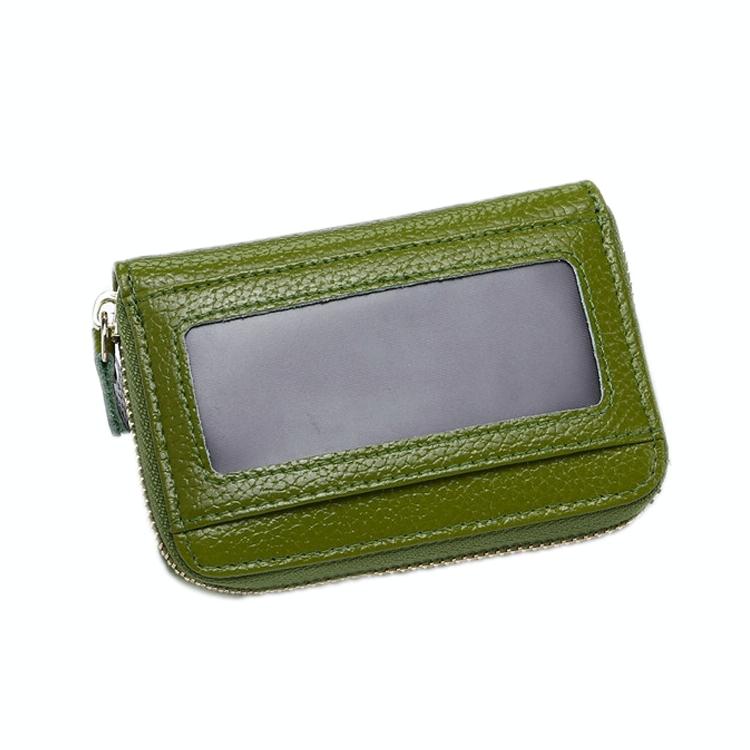 Multi Position Zipper Organ Card Holder Versatile Business Accessory - Green 8