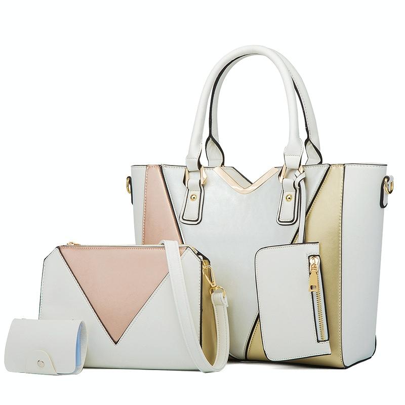 Versatile 4-in-1 Ladies Handbag with Large Capacity - Yellow